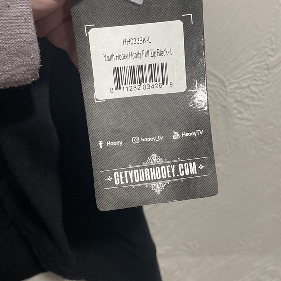 NWT Kids Hooey black zip up size large - Picture 3 of 4